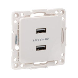 როზეტი USB 2-ბუდე 2.1A თეთრი სერია "Stockholm" EKF